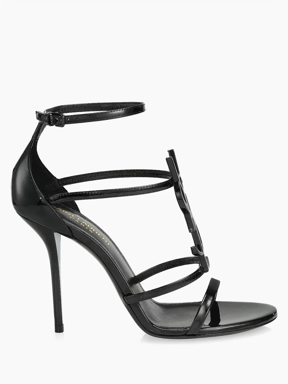 YSL Saint Laurent Cassandra Leather Sandals Black Women’s EU 38.5/US 8.5 - Picture 1 of 10
